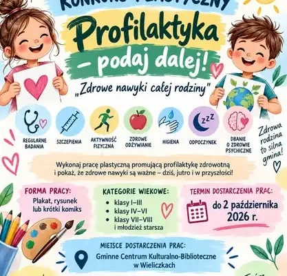 Konkurs plastyczny „Zdrowe nawyki całej rodziny” w Gminie Wieliczki