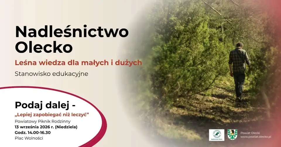 Powiatowy Piknik Rodzinny w Olecku: leśne stanowisko Nadleśnictwa Olecko