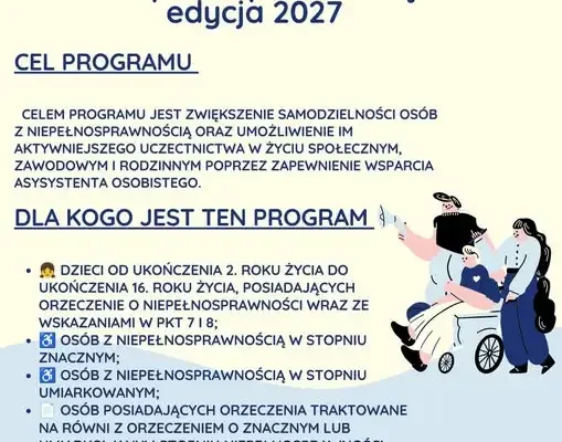 Gmina Wieliczki przystępuje do programu „Asystent osobisty osoby z niepełnosprawnością – edycja 2027”