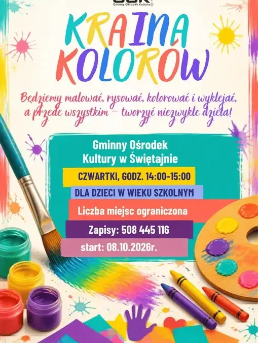 Kraina Kolorów w Świętajnie — kreatywne zajęcia dla dzieci od października