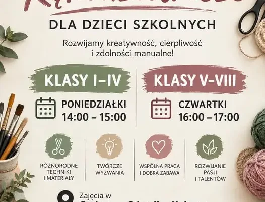 Rękodzieło dla dzieci w Gminnym Ośrodku Kultury w Świętajnie – zapisy trwają