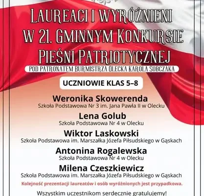 Olecko: Młodzi wokaliści zaśpiewają dla Niepodległej – znamy laureatów konkursu pieśni patriotycznej