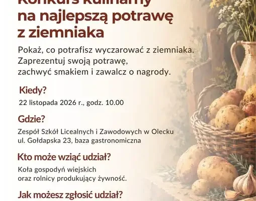 Konkurs kulinarny „Zdrowo na ludowo” w Olecku – zgłoszenia do 22 listopada